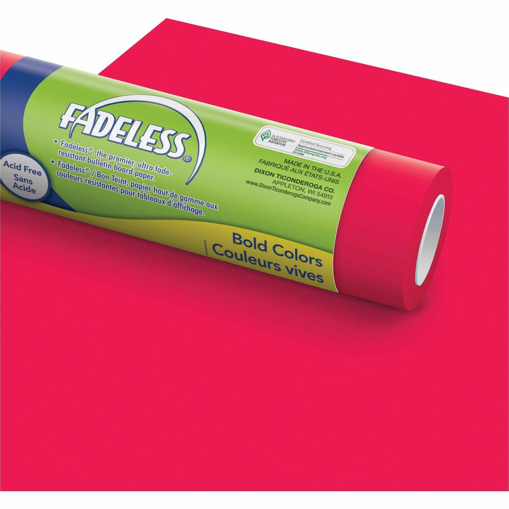Fadeless Bulletin Board Art Paper - ClassRoom Project, Home Project, Office Project - 48"Width x 50 ftLength - 1 / Roll - Flame. Picture 1