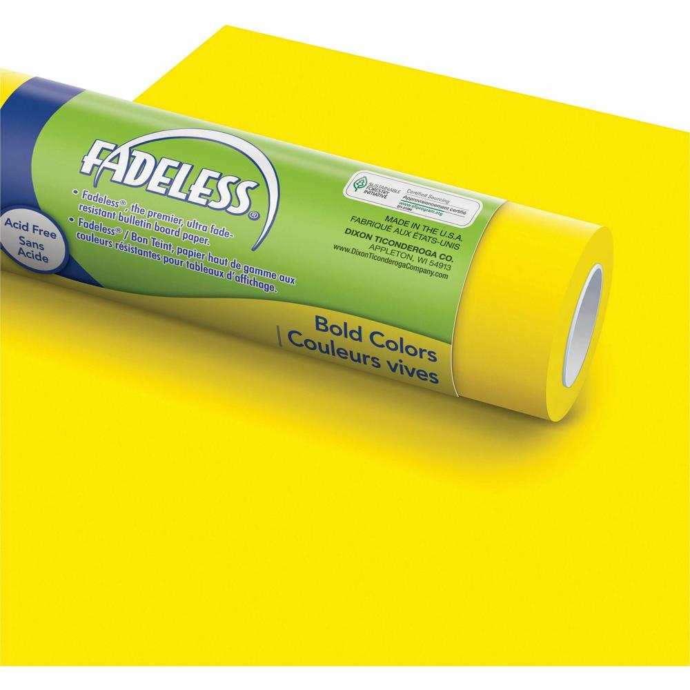 Fadeless Bulletin Board Art Paper - ClassRoom Project, Home Project, Office Project - 48"Width x 50 ftLength - 1 / Roll - Canary. Picture 1