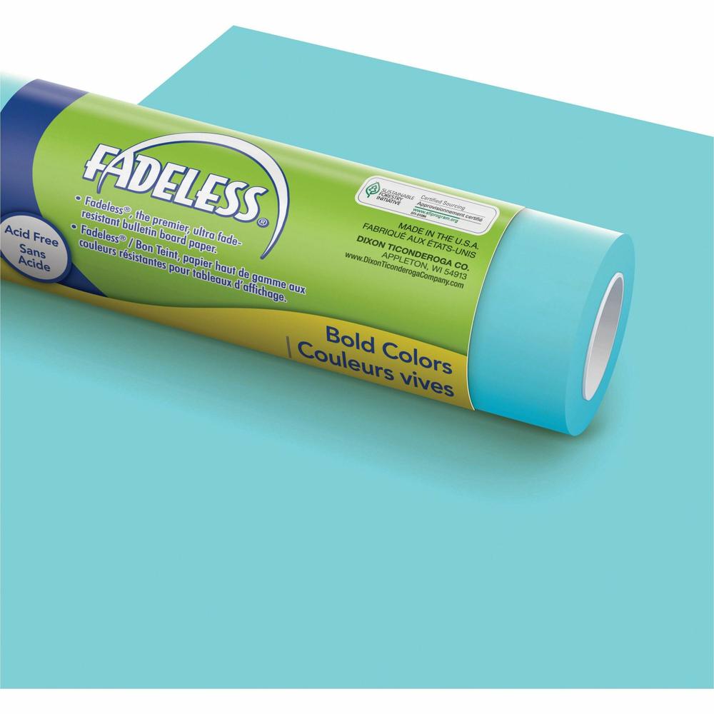 Fadeless Bulletin Board Art Paper - ClassRoom Project, Home Project, Office Project - 48"Width x 50 ftLength - 1 / Roll - Light Blue. Picture 1
