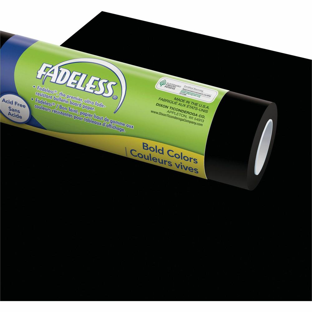 Fadeless Bulletin Board Art Paper - ClassRoom Project, Home Project, Office Project - 48"Width x 50 ftLength - 1 / Roll - Black. Picture 1