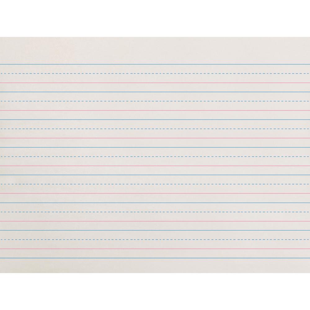 Zaner-Bloser Dotted Midline Newsprint Paper - 500 Sheets - 0.63" Ruled - Unruled - 10 1/2" x 8" - White Paper - Grade - 500 / Pack. Picture 1