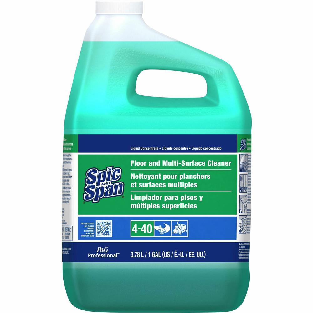 Spic and Span Floor and Multi-Surface Cleaner - Concentrate Liquid - 128 fl oz (4 quart) - 1 Each - Green. Picture 1