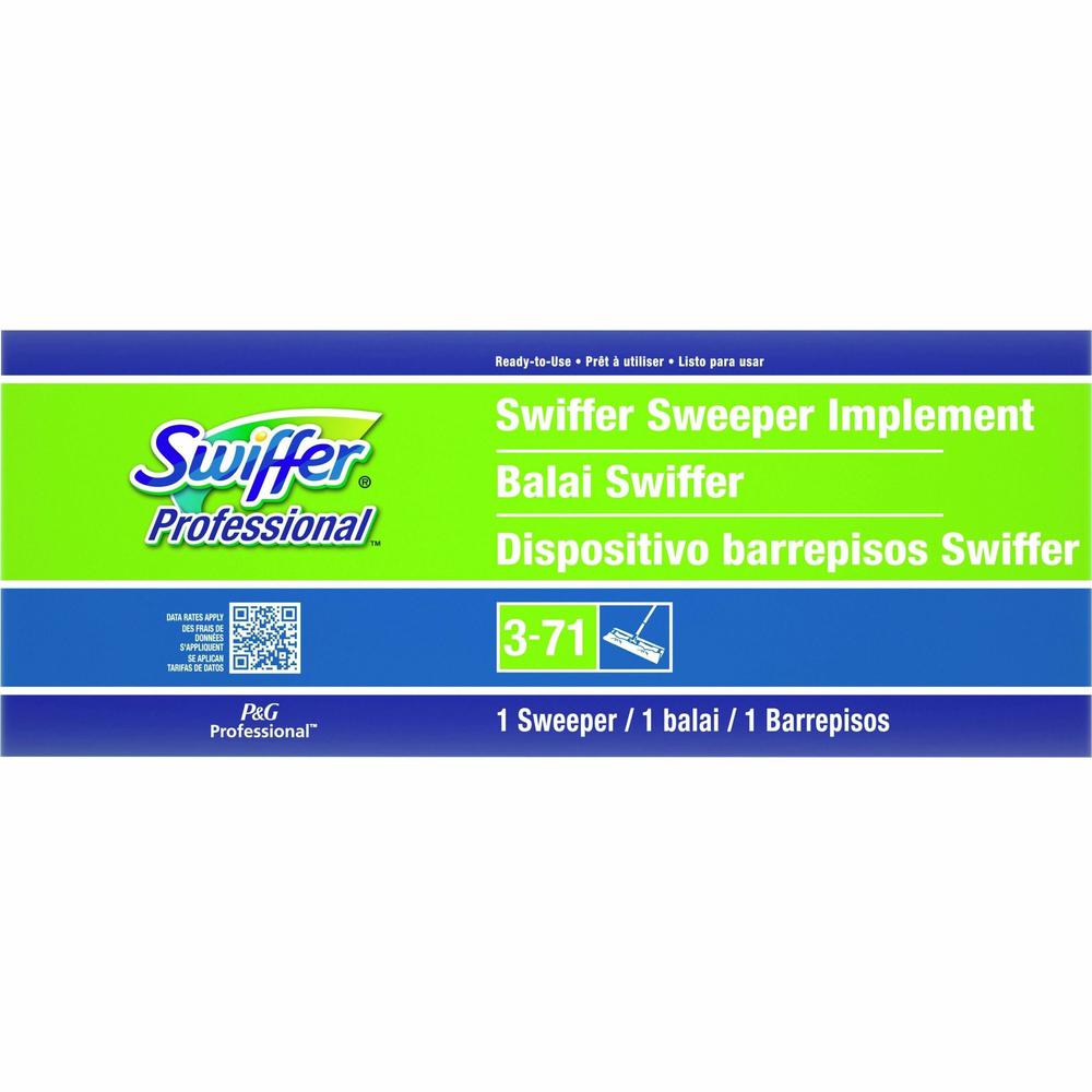 Swiffer Professional Sweeper - 10" Head - Swivel Head, Lightweight - 1 Each - Green. Picture 1