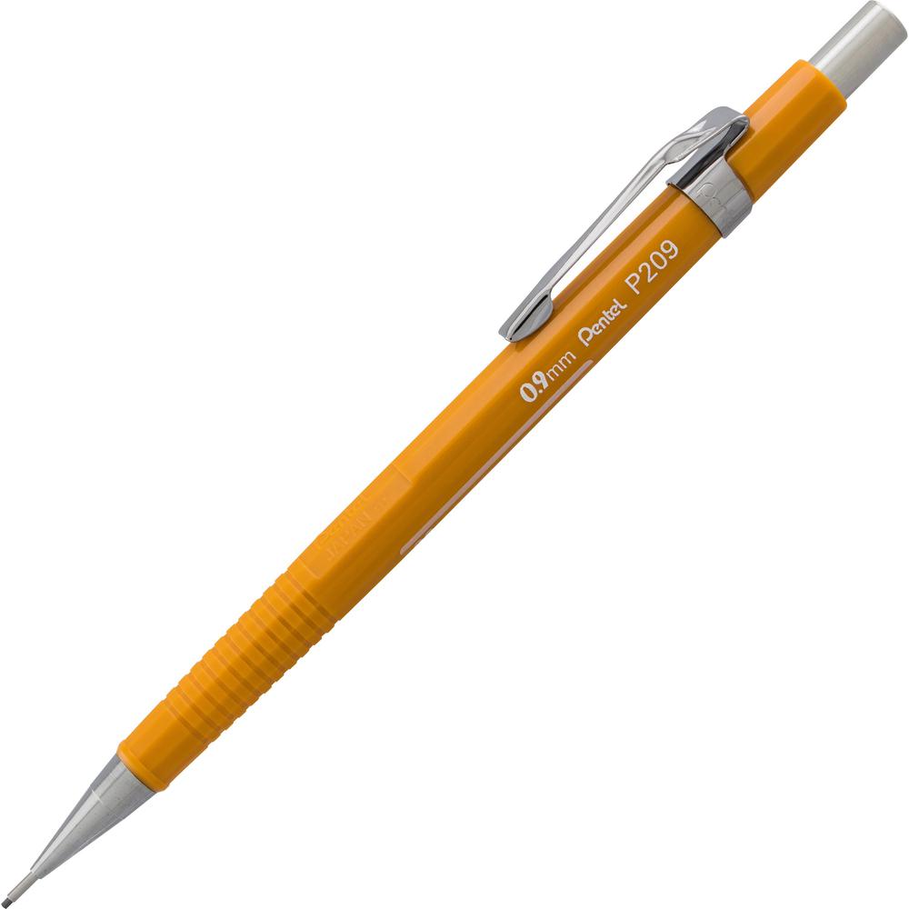 Pentel Sharp Automatic Pencils - #2 Lead - 0.9 mm Lead Diameter - Refillable - Black Lead - Yellow Barrel - 1 Each. The main picture.