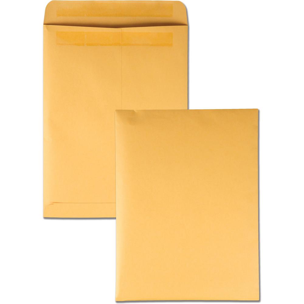 Quality Park 9 x 12 Catalog Envelopes with Self-Seal Closure - Catalog - #10 1/2 - 9" Width x 12" Length - 28 lb - Self-sealing - Kraft - 100 / Box - Kraft. Picture 1
