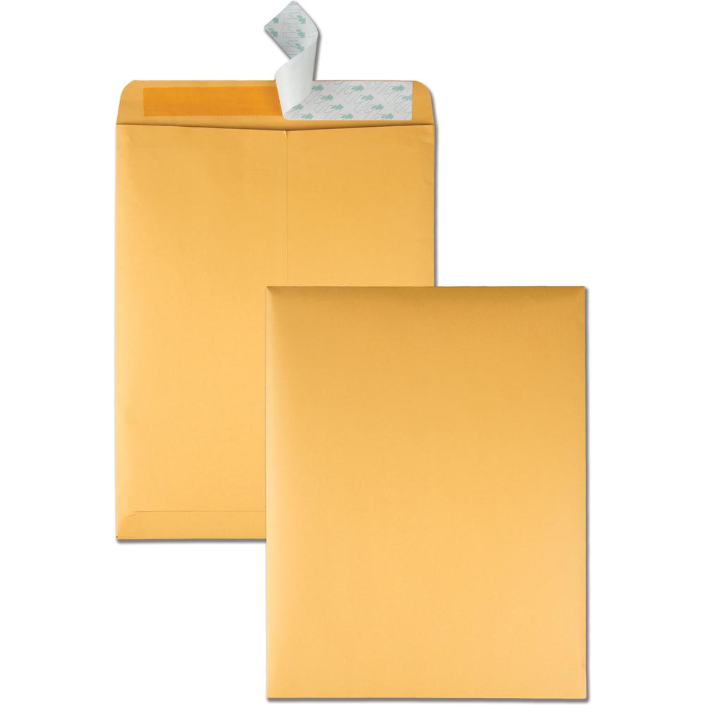 Quality Park Redi-Strip Kraft Catalog Envelopes - Catalog - #13 1/2 - 10" Width x 13" Length - 28 lb - Self-sealing - Kraft - 100 / Box - Kraft. Picture 1