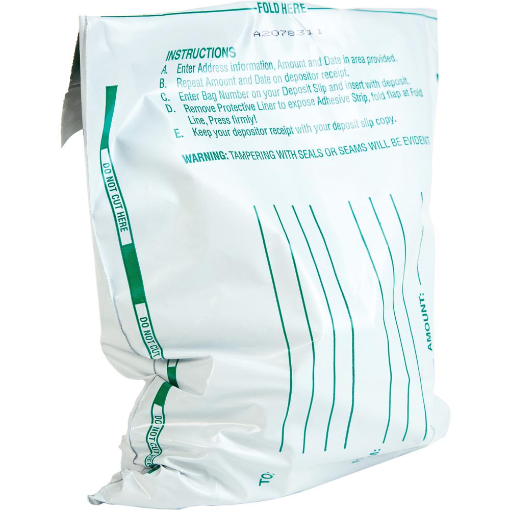Quality Park Night Deposit Bags - 8.50" Width x 10.50" Length - White - Polyethylene - 100/Pack - Deposit. Picture 1