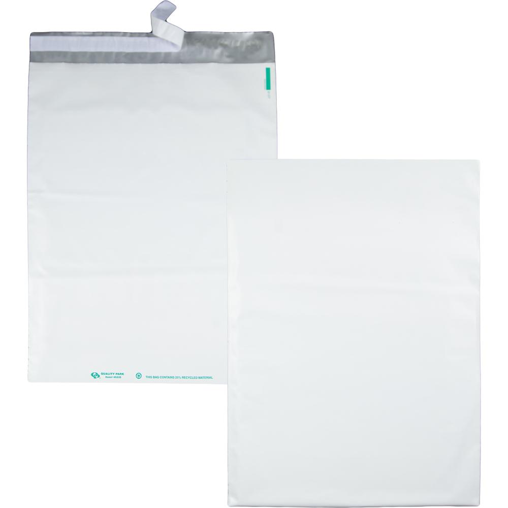 Quality Park White Poly Mailing Envelopes - Catalog - 14" Width x 19" Length - Self-sealing - Polyethylene - 100 / Pack - White. Picture 1