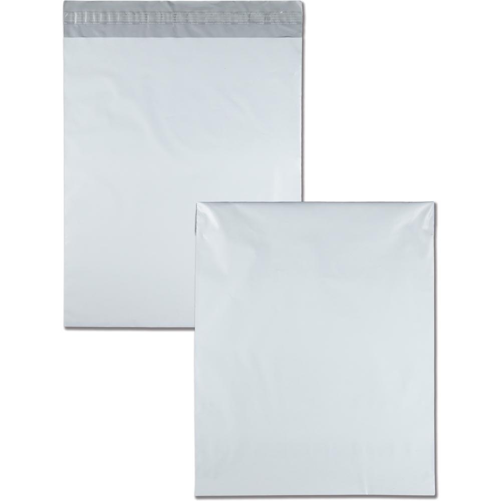 Quality Park White Poly Mailing Envelopes - Catalog - 14" Width x 17" Length - Self-sealing - Polypropylene - 100 / Pack - White. Picture 1