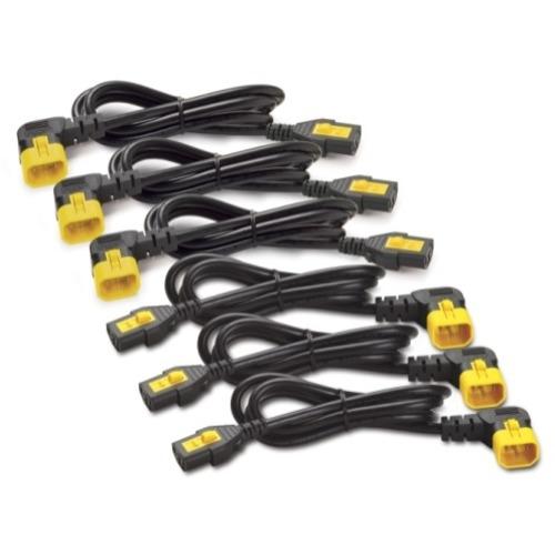 APC by Schneider Electric Power Cord Kit (6 EA), Locking, C13 TO C14 (90 Degree), 0.6m - For PDU - Black - 1.97 ft Cord Length - 1. Picture 1