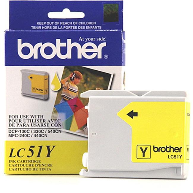 Brother LC51Y Original Ink Cartridge - Inkjet - 400 Pages - Yellow - 1 Each. The main picture.