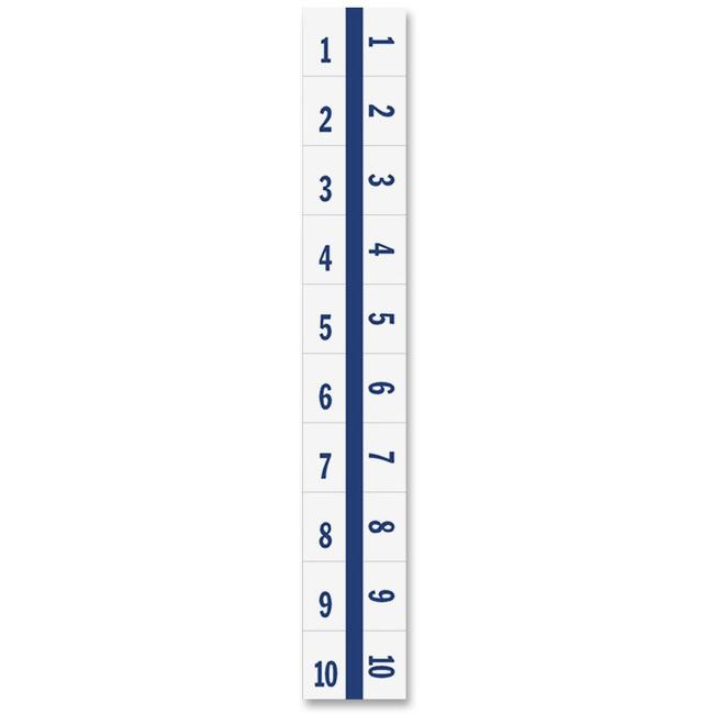 Tabbies Legal Index Divider Tabs - 10 Printed Tab(s) - Digit - 1-10 - 8.5" Divider Width x 11" Divider Length - Letter - 7 Hole Punched - White Paper Divider - Punched - 100 / Pack. Picture 1