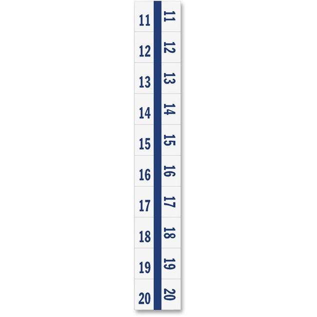Tabbies Legal Index Divider Tabs - 10 Printed Tab(s) - Digit - 11-20 - 8.5" Divider Width x 11" Divider Length - Letter - 7 Hole Punched - White Paper Divider - Punched, Laminated Tab - 100 / Pack. Picture 1