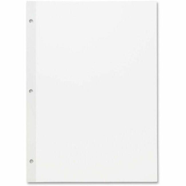 Sparco Unruled Filler Paper - 100 Sheets - Plain - Unruled Margin - 20 lb Basis Weight - Letter - 8 1/2" x 11" - White Paper - Subject, Reinforced Edges - Recycled - 100 / Pack. Picture 1