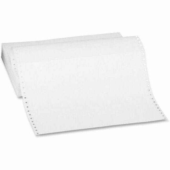 Sparco Continuous-form Plain Computer Paper - 14 7/8" x 11" - 20 lb Basis Weight - 270 / Carton - Perforated - White. Picture 1