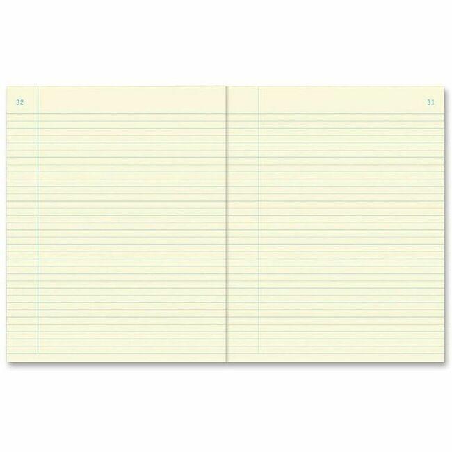 Rediform Perfect Binding Chemestry Book - 60 Sheets - Perfect Bound - 7 1/2" x 9 1/4" - Green Paper - BlueStiff Cover - Numbered - Recycled - 1 Each. Picture 1