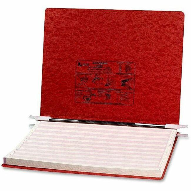 ACCO PRESSTEX Unburst Sheet Covers - 6" Binder Capacity - Fanfold - 11" x 14 7/8" Sheet Size - Executive Red - Recycled - Retractable Filing Hooks, Hanging System, Moisture Resistant, Water Resistant . Picture 1