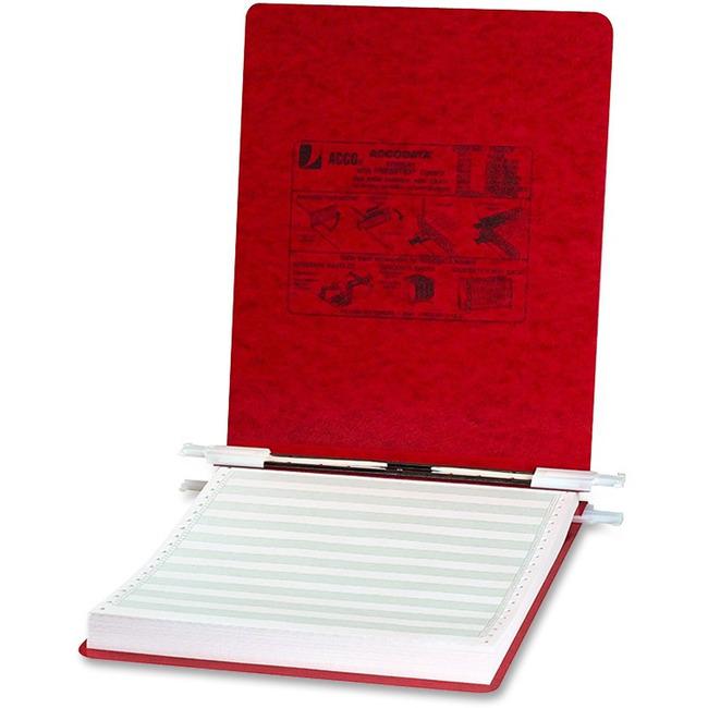 ACCO PRESSTEX Unburst Sheet Covers - 6" Binder Capacity - 9 1/2" x 11" Sheet Size - Executive Red - Recycled - Retractable Filing Hooks, Hanging System, Moisture Resistant, Water Resistant - 1 / Each. Picture 1