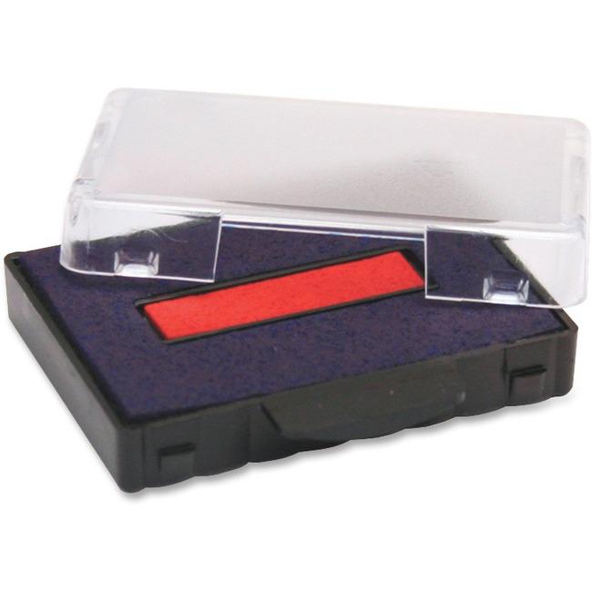 Trodat T5444 Replacement Ink Pad - 1 Each - Red, Blue Ink - Plastic. Picture 1