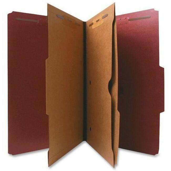 Nature Saver 2/5 Tab Cut Legal Recycled Classification Folder - 8 1/2" x 14" - 2" Expansion - 4 Fastener(s) - 2" Fastener Capacity for Folder, 1" Fastener Capacity for Divider - 2 Pocket(s) - 2 Divide. Picture 1