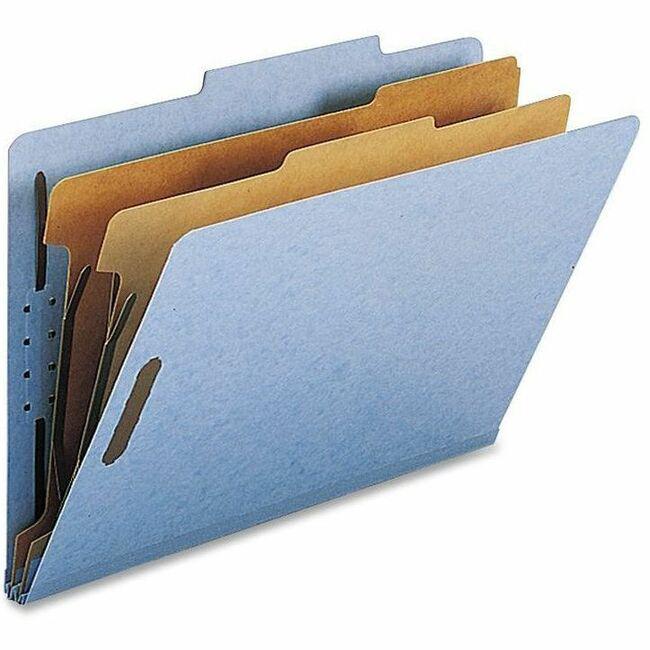 Nature Saver Legal Recycled Classification Folder - 8 1/2" x 14" - 2" Fastener Capacity for Folder - 2 Divider(s) - Blue - 100% Recycled - 10 / Box. Picture 1