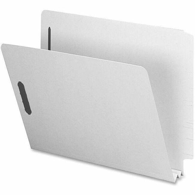 Nature Saver Letter Recycled End Tab File Folder - 8 1/2" x 11" - 2" Expansion - Pressboard - Gray/Green - 100% Recycled - 25 / Box. Picture 1