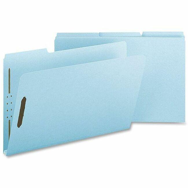 Nature Saver Legal Recycled Fastener Folder - 8 1/2" x 14" - 1" Expansion - 2 Fastener(s) - 2" Fastener Capacity for Folder - Pressboard, Tyvek - Light Blue - 100% Recycled - 25 / Box. Picture 1