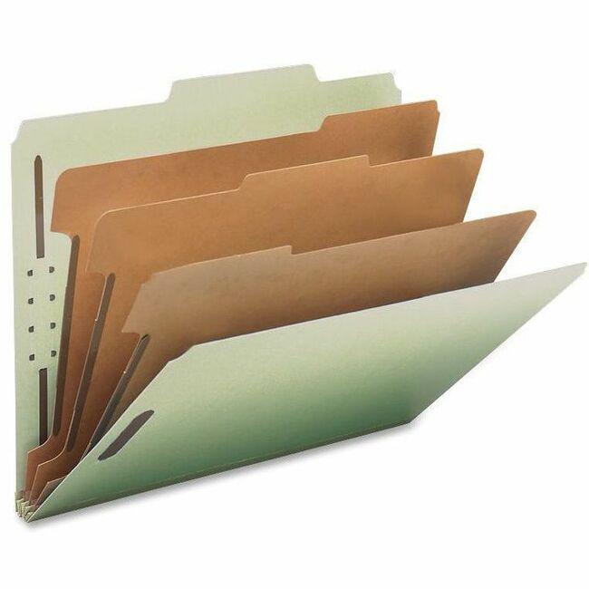 Nature Saver 2/5 Tab Cut Letter Recycled Classification Folder - 8 1/2" x 11" - 3" Expansion - Prong K Style Fastener - 2" Fastener Capacity, 1" Fastener Capacity for Divider - 3 Divider(s) - Tyvek, F. Picture 1
