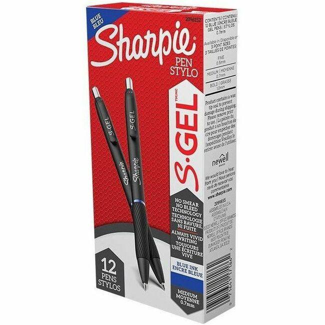 Sharpie S-Gel Pens - 0.7 mm Pen Point Size - Retractable - Blue Gel-based Ink - 12 / Box. Picture 1