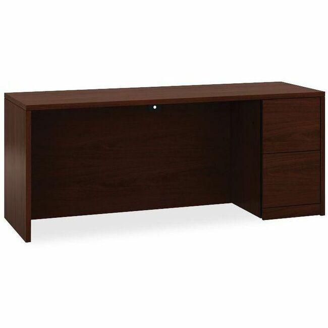 HON 10500 H105903R Pedestal Credenza - 72" x 24"29.5" - 2 x File Drawer(s)Right Side - Flat Edge - Finish: Mahogany. Picture 1