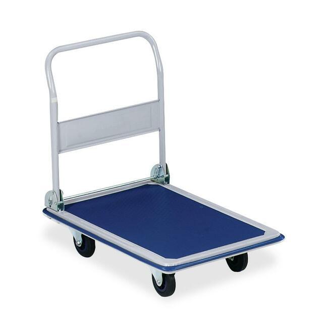 Sparco Folding Platform Truck - Tubular Handle - 330 lb Capacity - 4 Casters - 4" Caster Size - Steel, Plastic - x 18.1" Width x 29" Depth x 29.5" Height - Gray - 1 Each. Picture 1