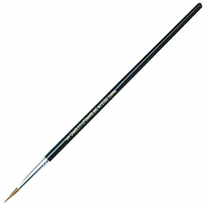 CLI Round Camel Hair Paint Brushes - 1 Brush(es) - No. 6 Wood Black Handle - Aluminum Ferrule. Picture 1