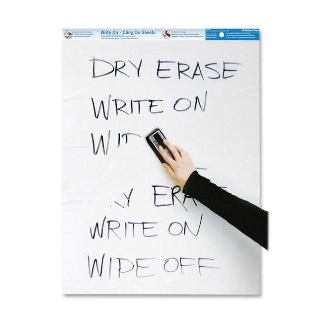 Rediform Write-On Cling Sheets - 35 Sheets - Plain - Glue - 27" x 34" - White Paper - Micro Perforated, Self-adhesive - 1 Each. Picture 1