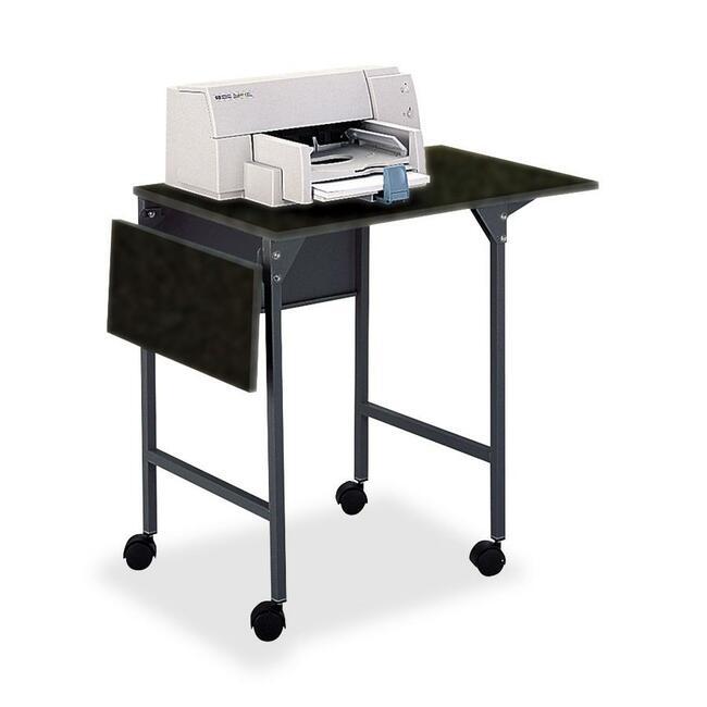 Safco Drop Leaves Machine Stand - 150 lb Load Capacity - 26.9" Height x 36" Width x 18" Depth - Floor - Laminate - Steel - Black. Picture 1