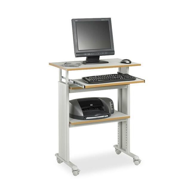 Safco Muv Stand-up Adjustable Height Desk - Rectangle Top - Adjustable Height - 35" to 49" , 1" , 1" , 14" , 14" Adjustment - Assembly Required - Gray - Steel, Polyvinyl Chloride (PVC) - 1 Each. Picture 1