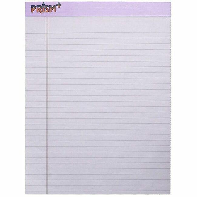 TOPS Prism Plus Colored Paper Pads - 50 Sheets - 0.34" Ruled - 8 1/2" x 11 3/4" - Orchid Paper - Chipboard Cover - Hard Cover - 12 / Pack. Picture 1