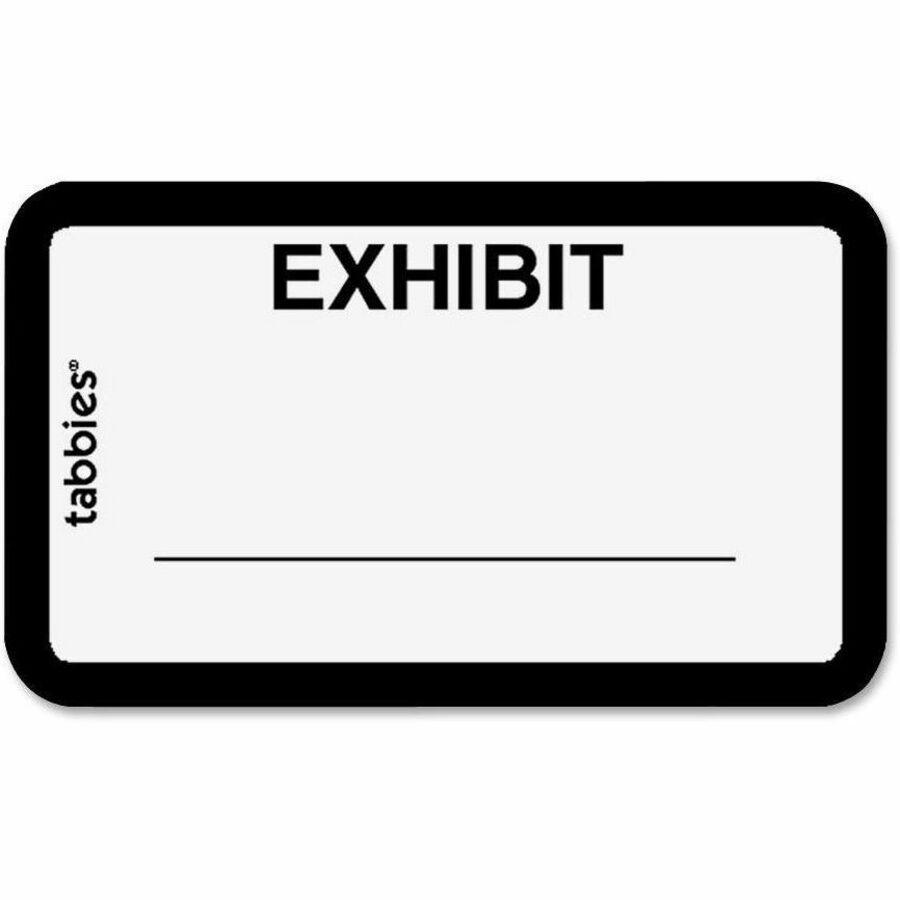 Tabbies Color-coded Legal Exhibit Labels - 1 5/8" x 1" Length - White - 252 / Pack. Picture 1