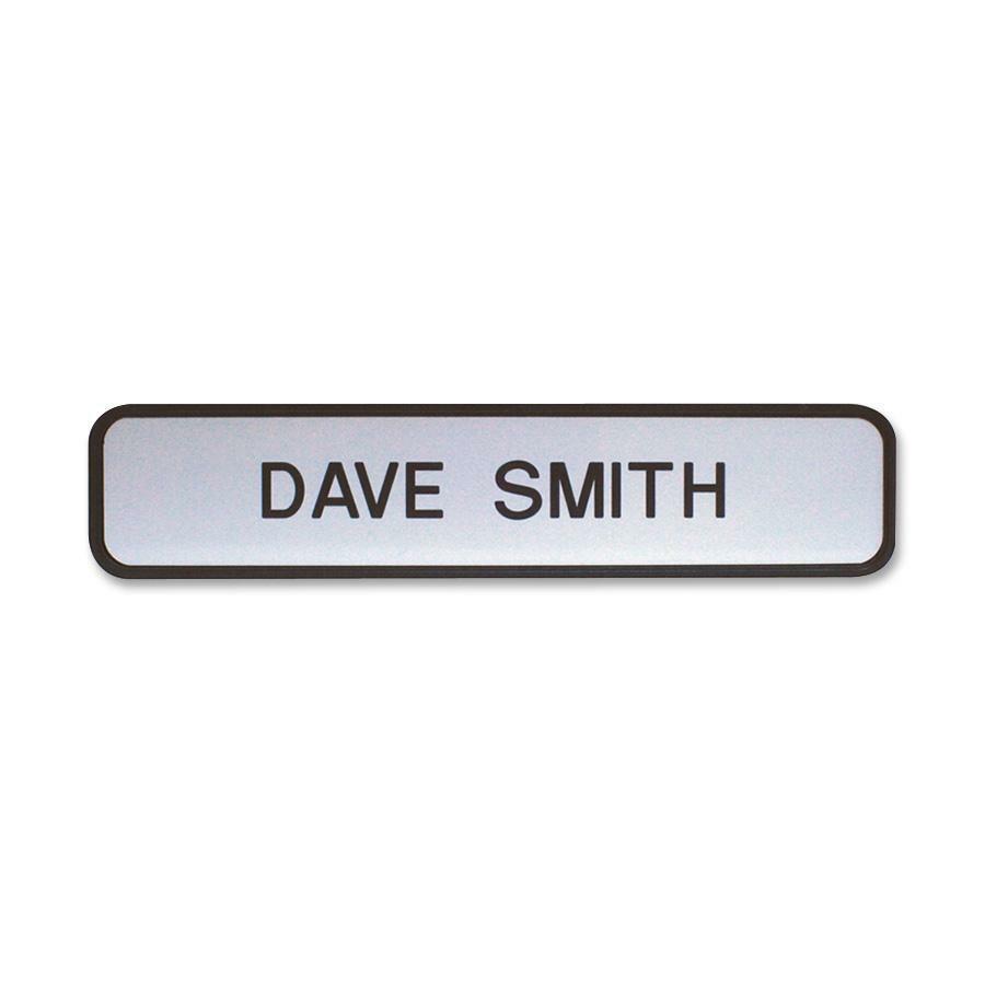 Xstamper 2"x8" Designer Wall Sign Set - 1 Each - 8" Width x 2" Height - Mounting Hardware - Plastic - Black. The main picture.