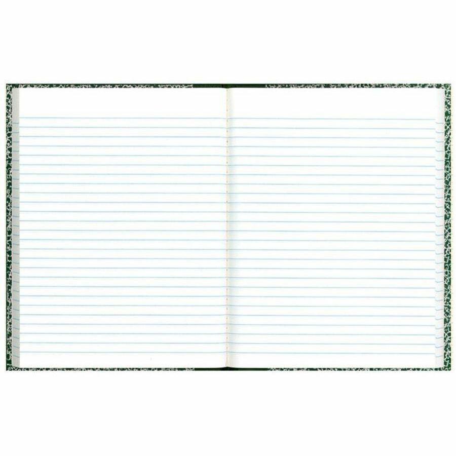 Rediform Center Sewn Lab Notebook - 96 Sheets - Sewn - 7 1/8" x 10 1/8" - White Paper - Green Cover Marble - Recycled - 1 Each. Picture 1