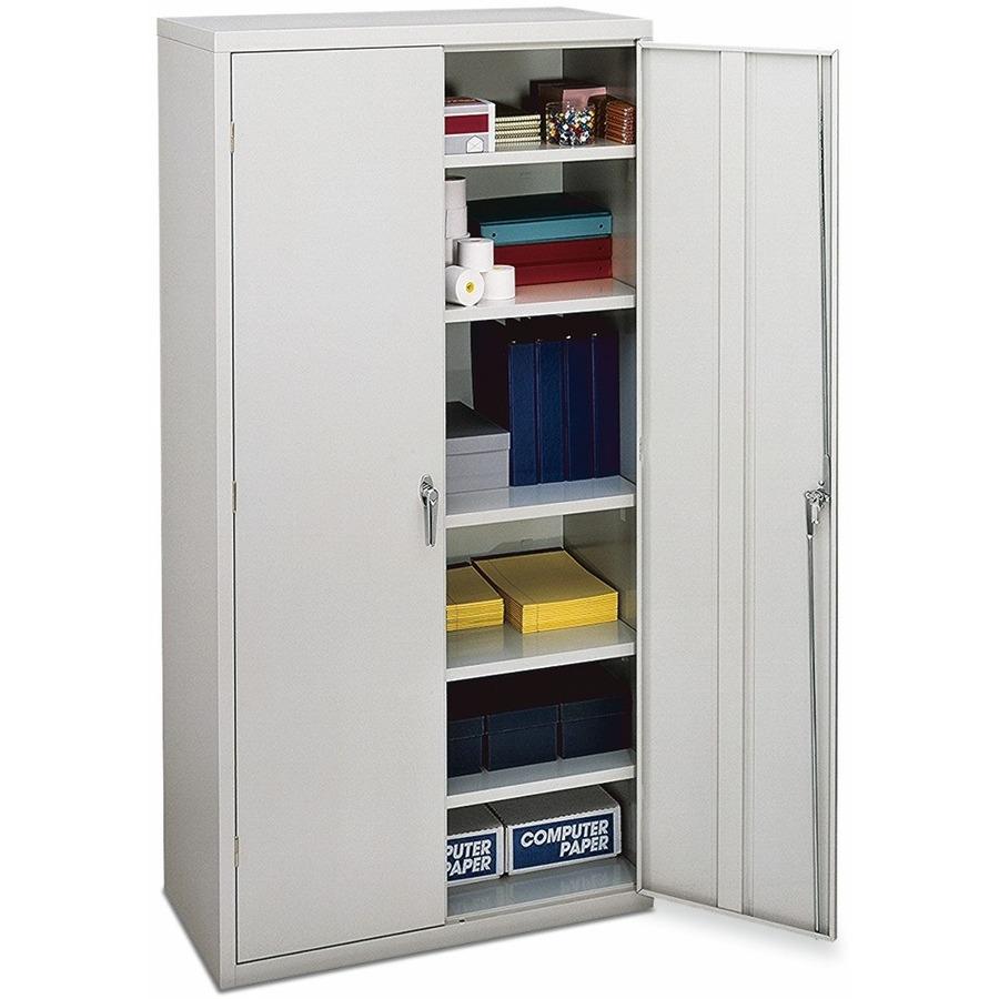 HON Brigade Storage Cabinet - 36" x 18.1"72" - 6 Shelve(s) - 5 Adjustable Shelf(ves) - Material: Steel - Finish: Light Gray. Picture 1