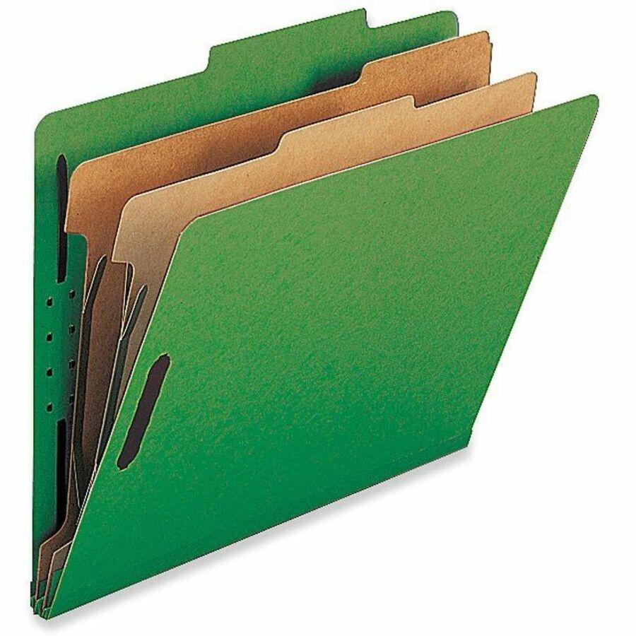 Nature Saver Legal Recycled Classification Folder - 8 1/2" x 14" - 2" Fastener Capacity for Folder - 2 Divider(s) - Green - 100% Recycled - 10 / Box. Picture 1