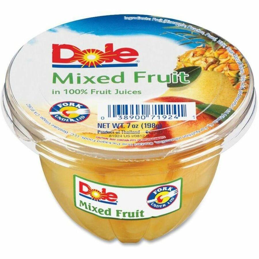 Dole Mixed Fruit Cups - Mixed Fruit - 7 oz - 12 / Carton. Picture 1