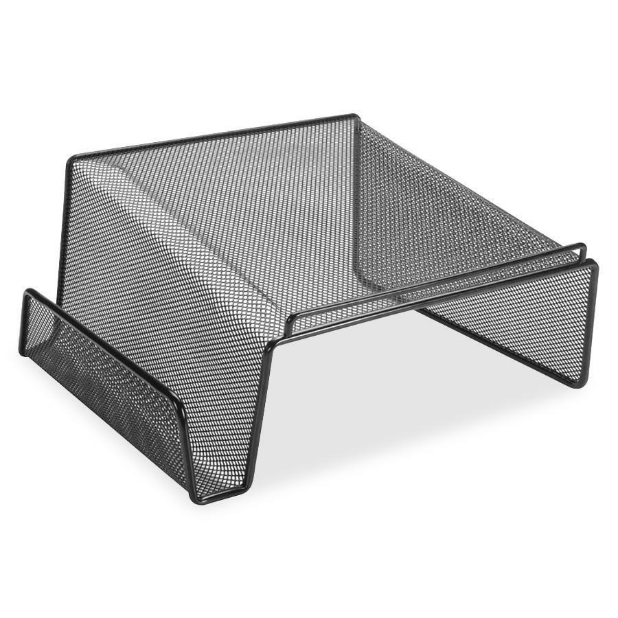 Lorell Mesh Wire Angled Height Mesh Phone Stand - 11.1" x 10.1" x 5.3" x - Steel - 1 Each - Black. Picture 1