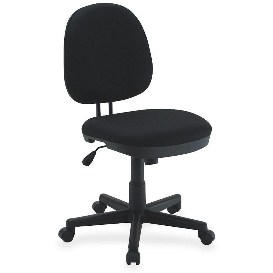 Lorell Contoured Back Tilt Task Chair - Black - Plastic - 1 Each. Picture 1