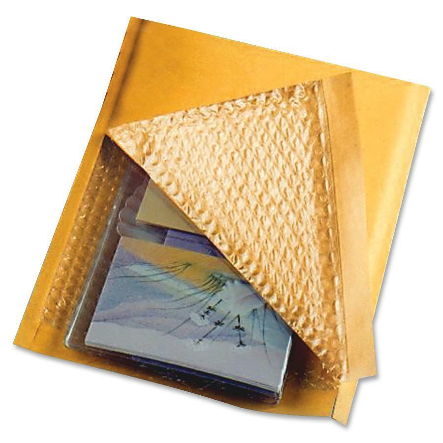 Sealed Air Jiffylite Bulk-packed Cushioned Mailers - Padded - #0 - 6" Width x 10" Length - Self-sealing - Satin, Kraft - 200 / Carton - Gold. Picture 1