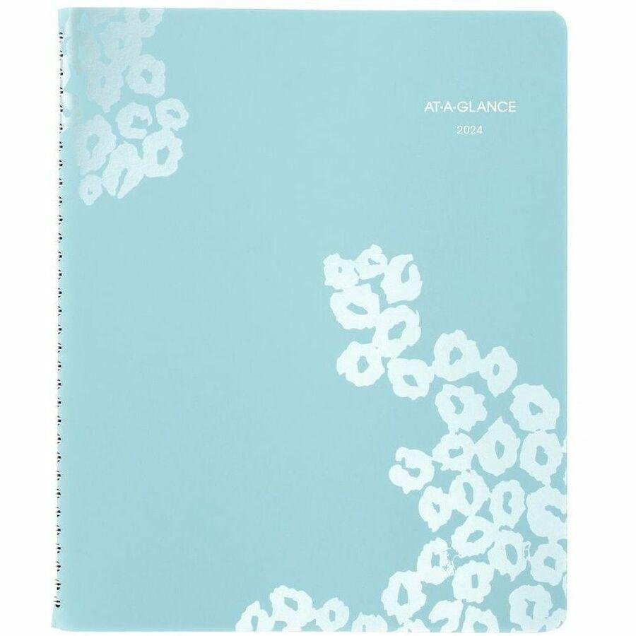 At-A-Glance Wild Washes 2024 Weekly Monthly Appointment Book Planner, Teal, Large - Large Size - Julian Dates - Weekly, Monthly - 13 Month - January 2024 - January 2025 - 7:00 AM to 8:00 PM - Hourly -. Picture 1