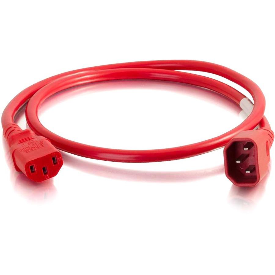 C2G 10ft 18AWG Power Cord (IEC320C14 to IEC320C13) -Red - For PDU, Switch, Server - 250 V AC / 10 A - Red - 10 ft Cord Length. The main picture.