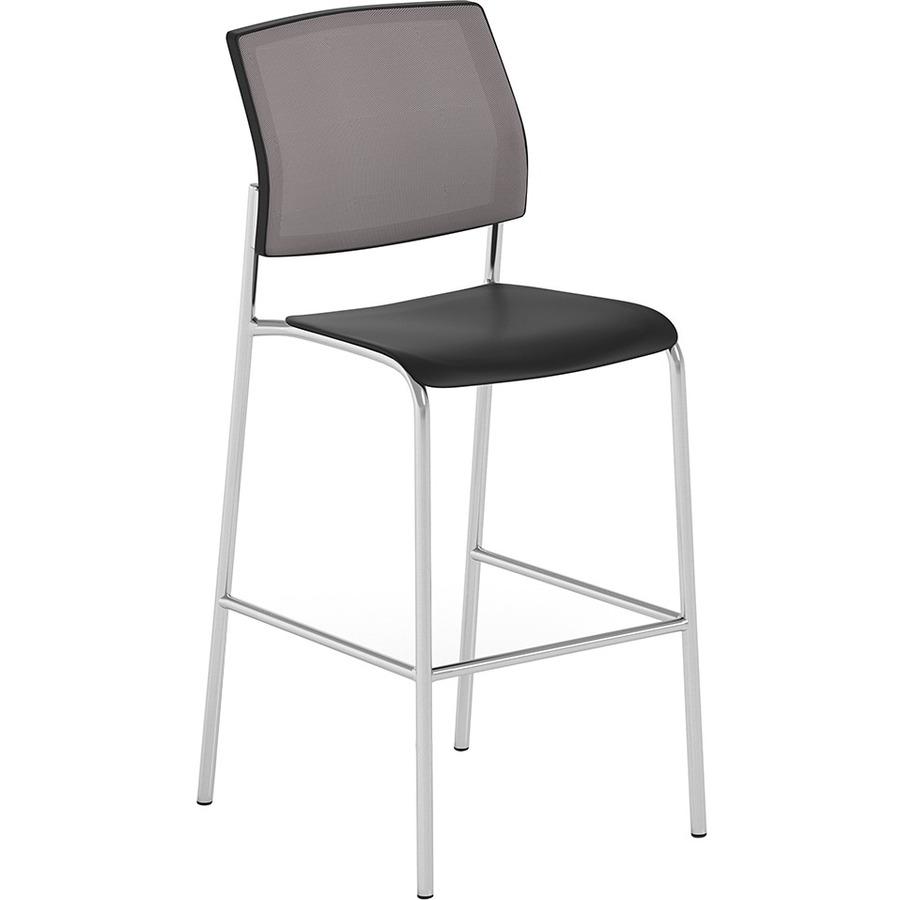 United Chair Stool Without Arms - Carbon Seat - Exact Back - Black Steel Frame - Four-legged Base - 1 Each. Picture 1