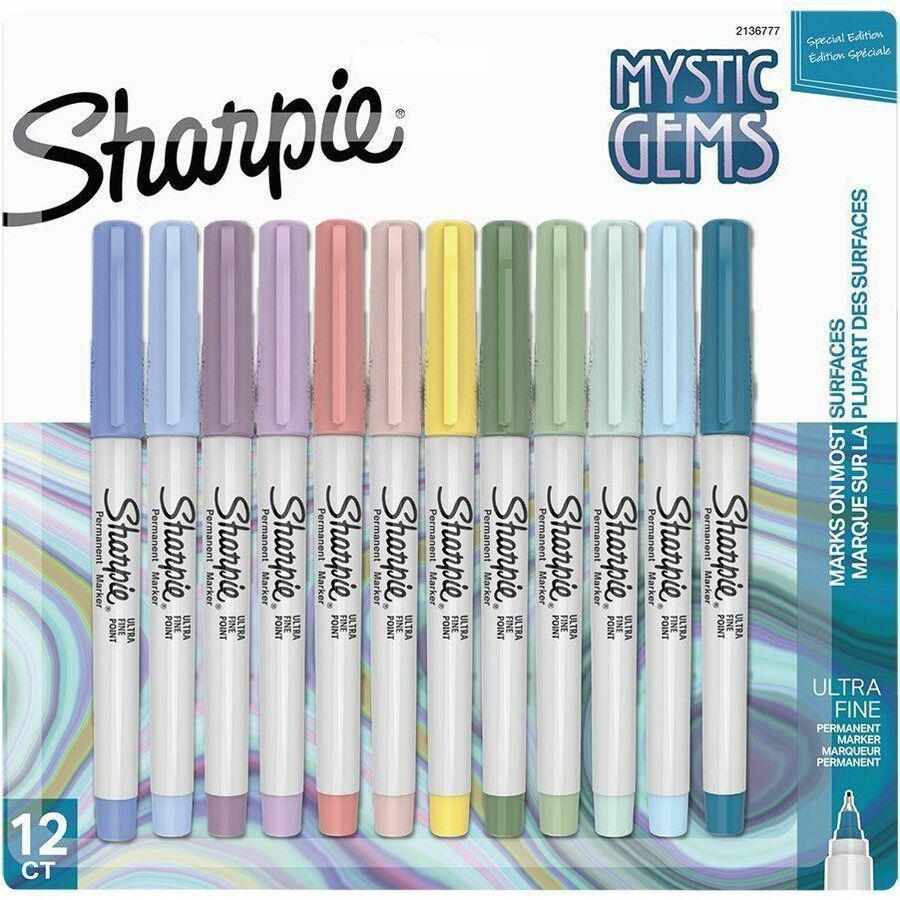Sharpie Mystic Gems Permanent Markers - Ultra Fine Marker Point - Multi - 12 / Pack. Picture 1