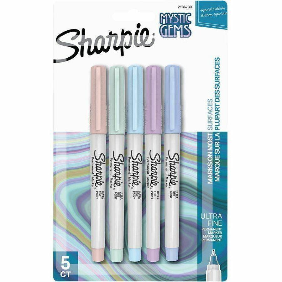 Sharpie Mystic Gems Permanent Markers - Ultra Fine Marker Point - Multi - 5 / Pack. Picture 1